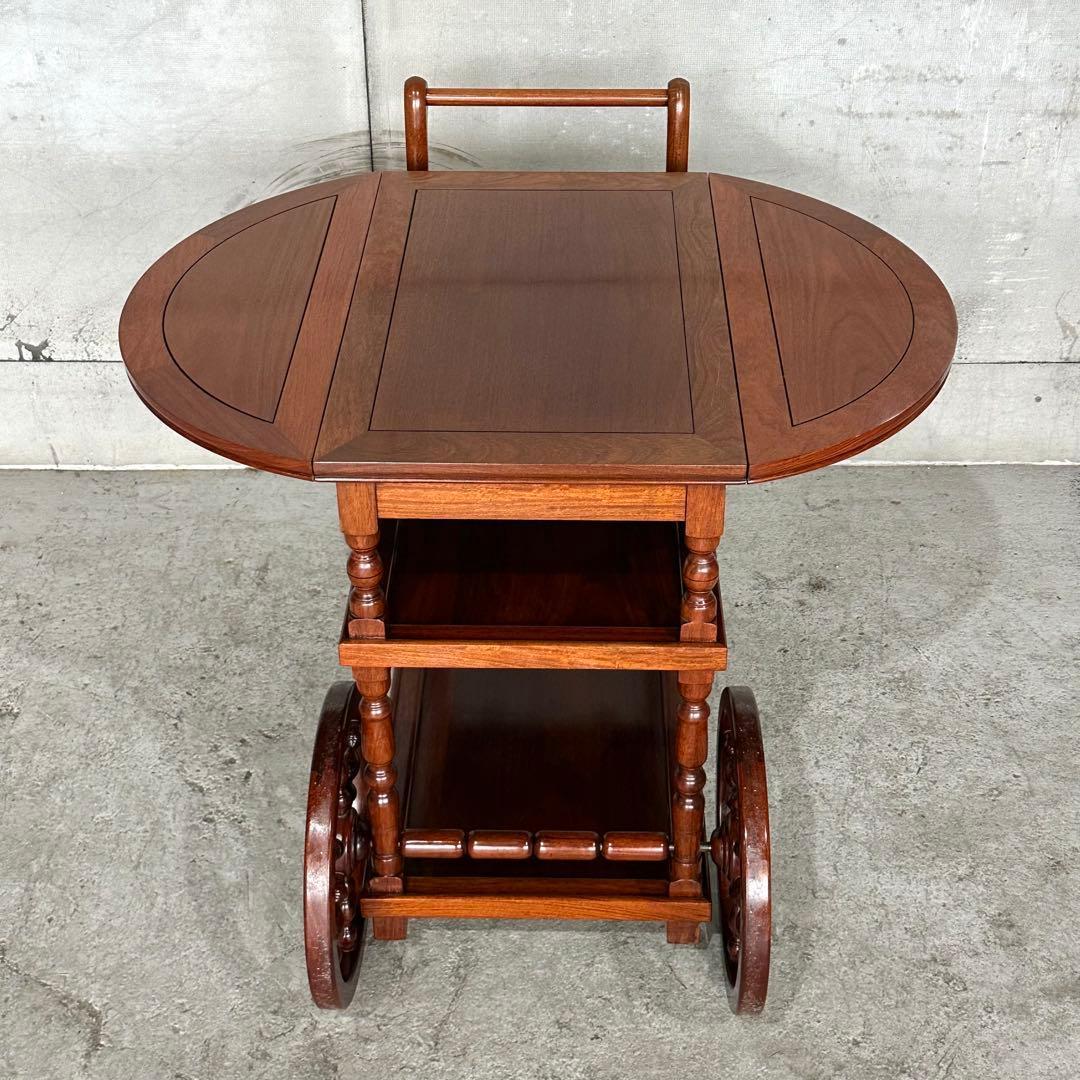 ✦ミッドセンチュリー✦ローズウッド製バーカート　キッチンワゴン バタフライ開閉式