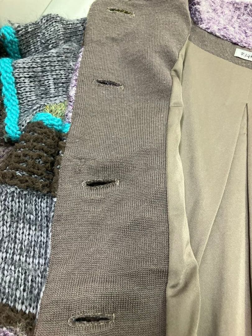 FUGA FUGA 佐藤繊維　ニットコート　マルチカラー　サイズフリー