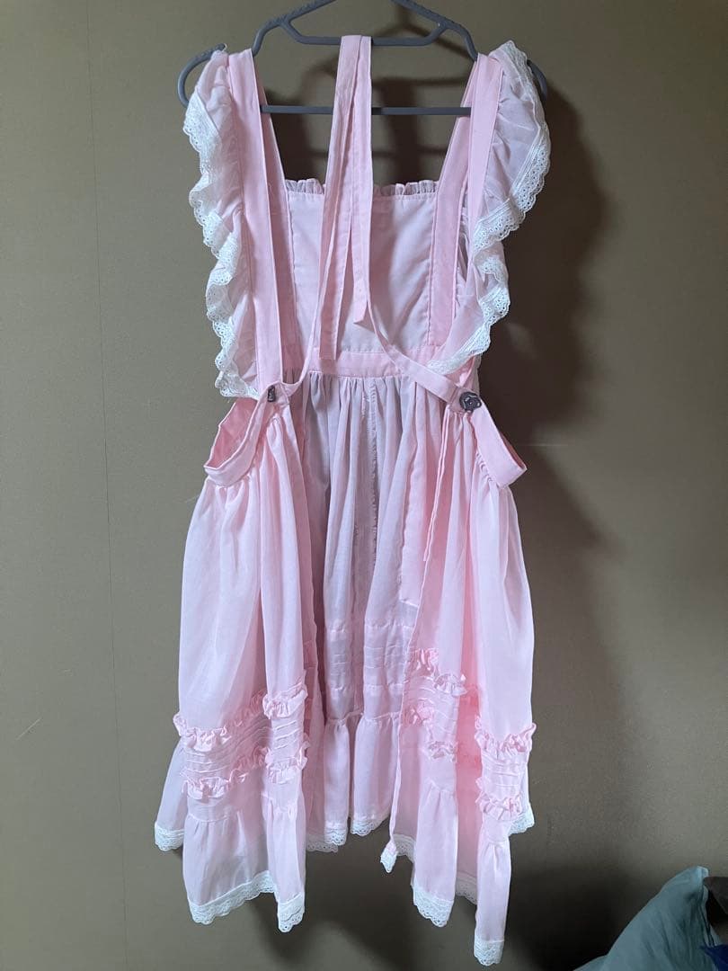 ピンクフリルエプロン モモコハウス