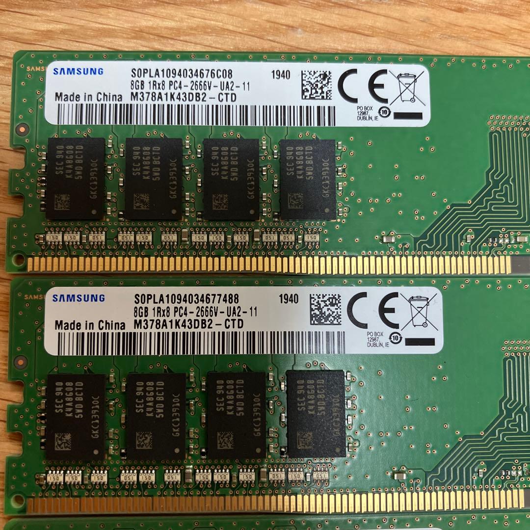 値下げ中　8GB×12枚 デスクトップメモリー用PC4-2666V-UA2-11
