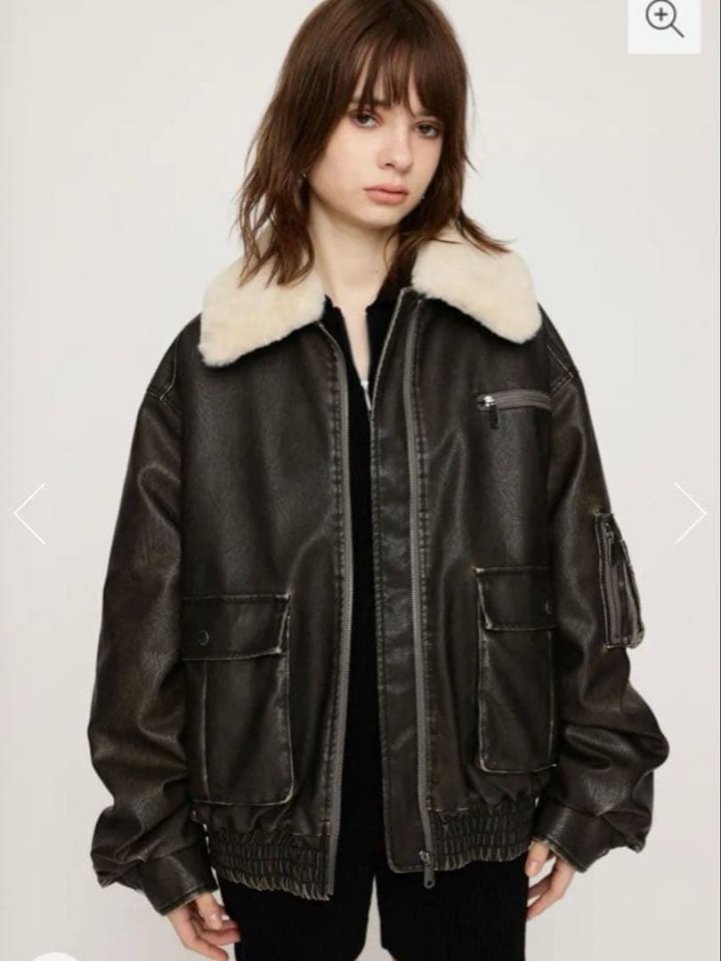 SLY VINTAGE F／LEATHER S／ブルゾン レザージャケット