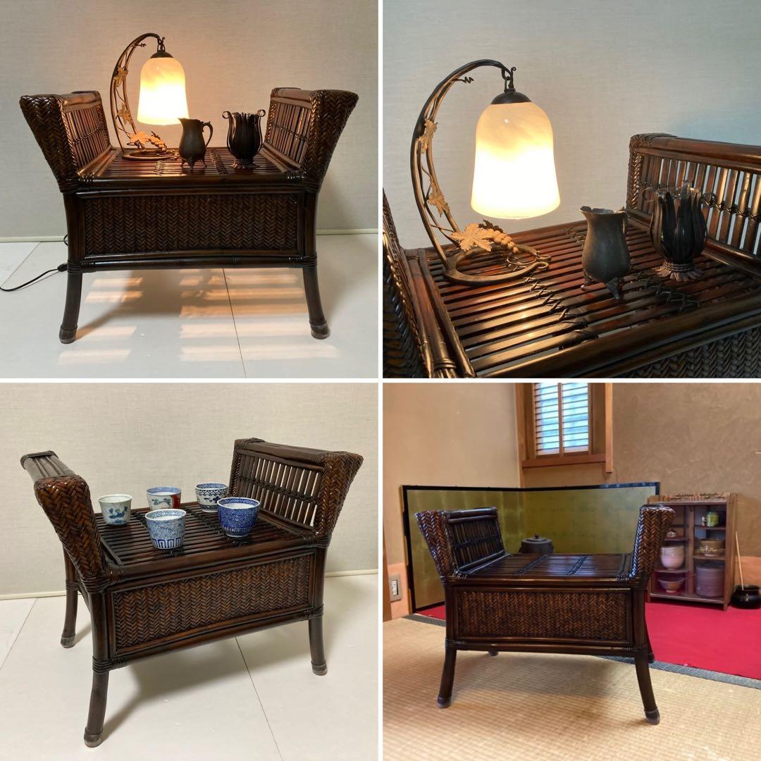 竹製 スツール チェア 椅子 ベンチ 置物台 飾り棚 和風 家具 モダン レトロ