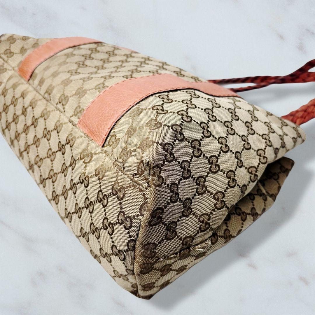011 GUCCI トートバッグ ハンドバッグ 肩掛け GG柄 e6