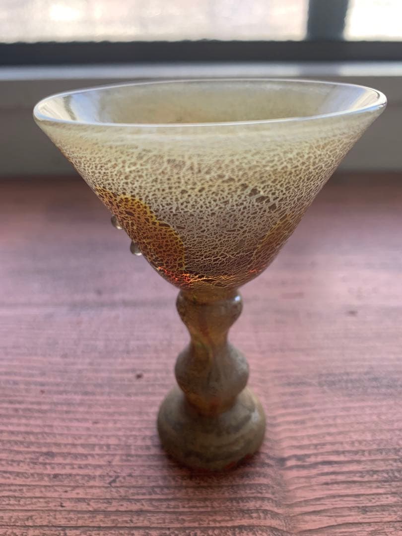 元木貴信さん作　ガラス金箔おちょこ2客セット