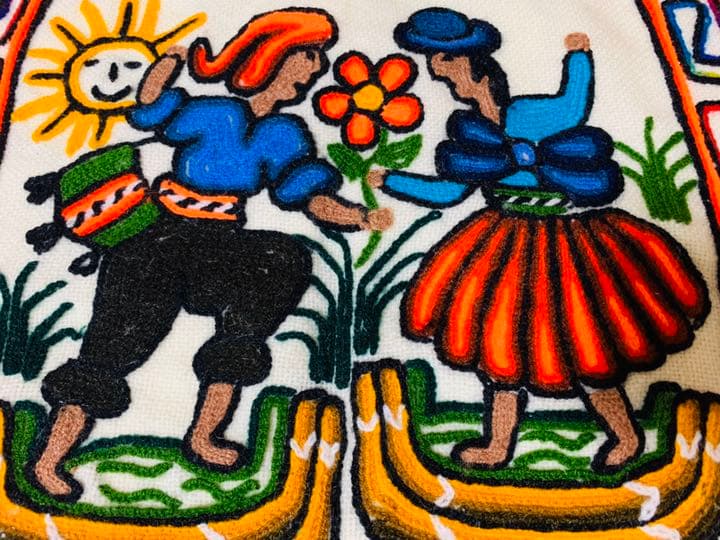 【ハンドメイド】チチカカ湖の刺繍入りクッションカバー