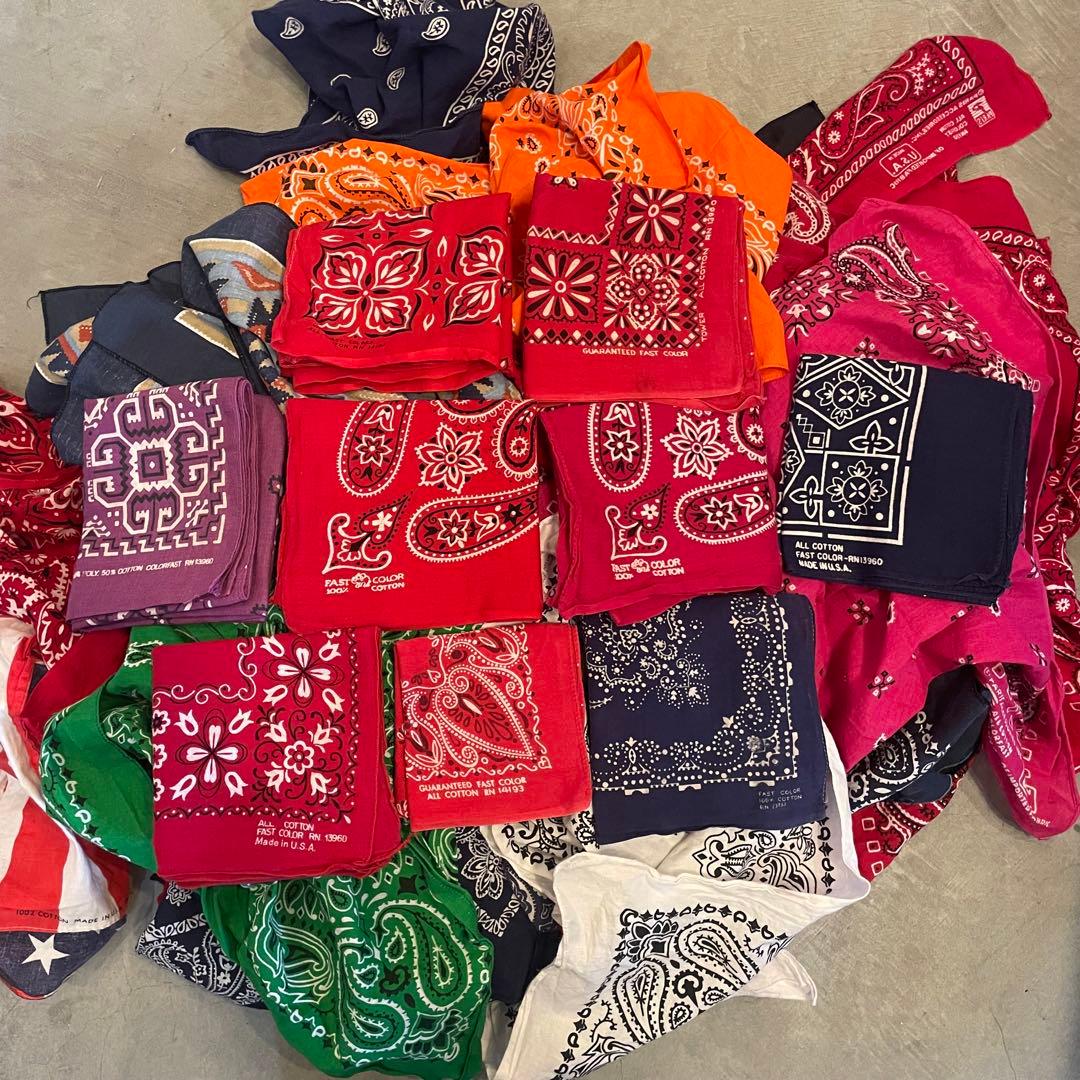 バンダナ　50枚　まとめ売り　ALL USA製　60~00s ビンテージ