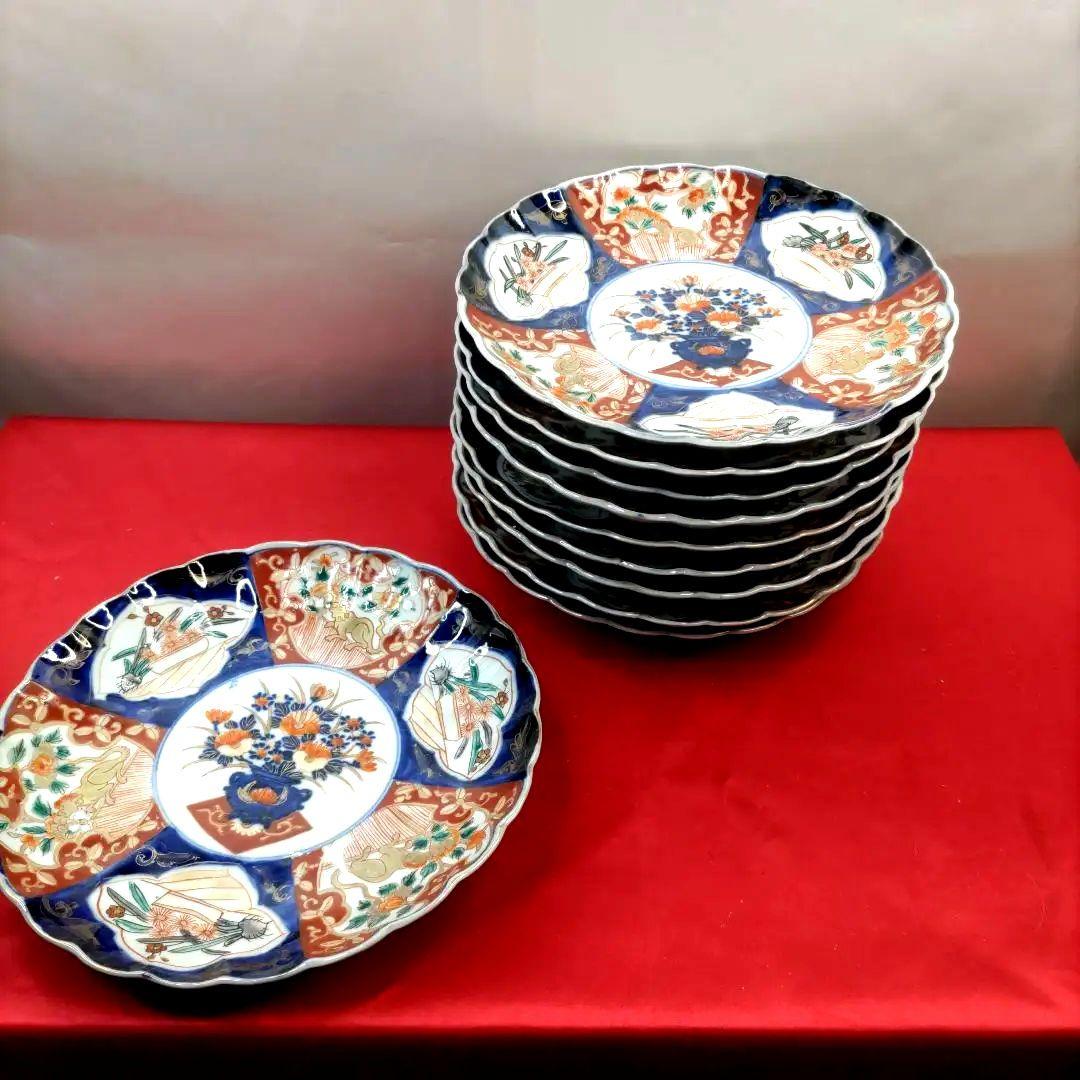【らくちゃん】古伊万里7寸皿10客セット
