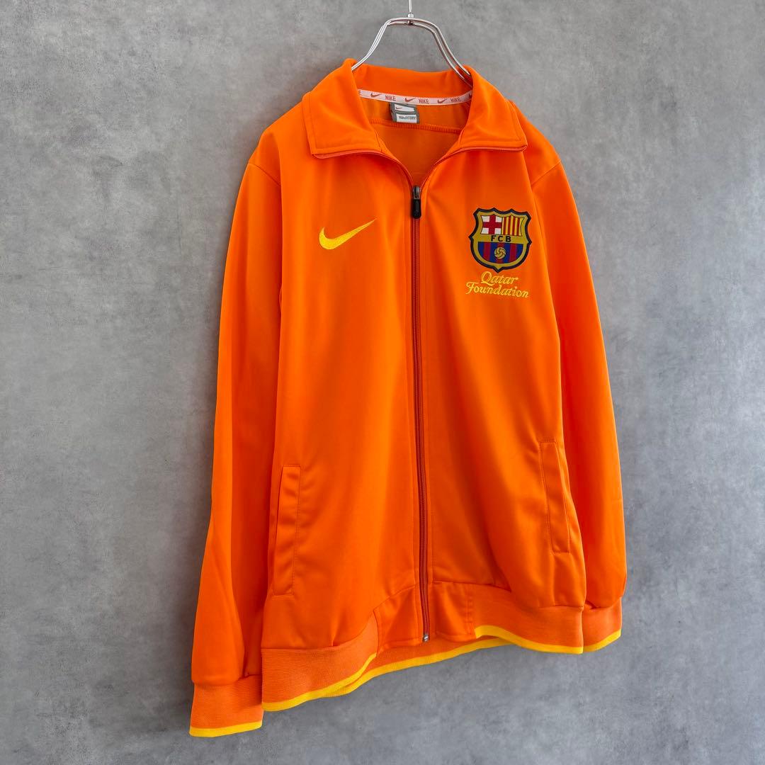 美品00s OLD NIKE ナイキ FCバルセロナトラックジャケット オレンジ