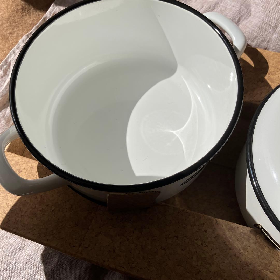 Ampuleur Basic ソースパン 両手鍋　2個　エジリー　琺瑯ホウロウ