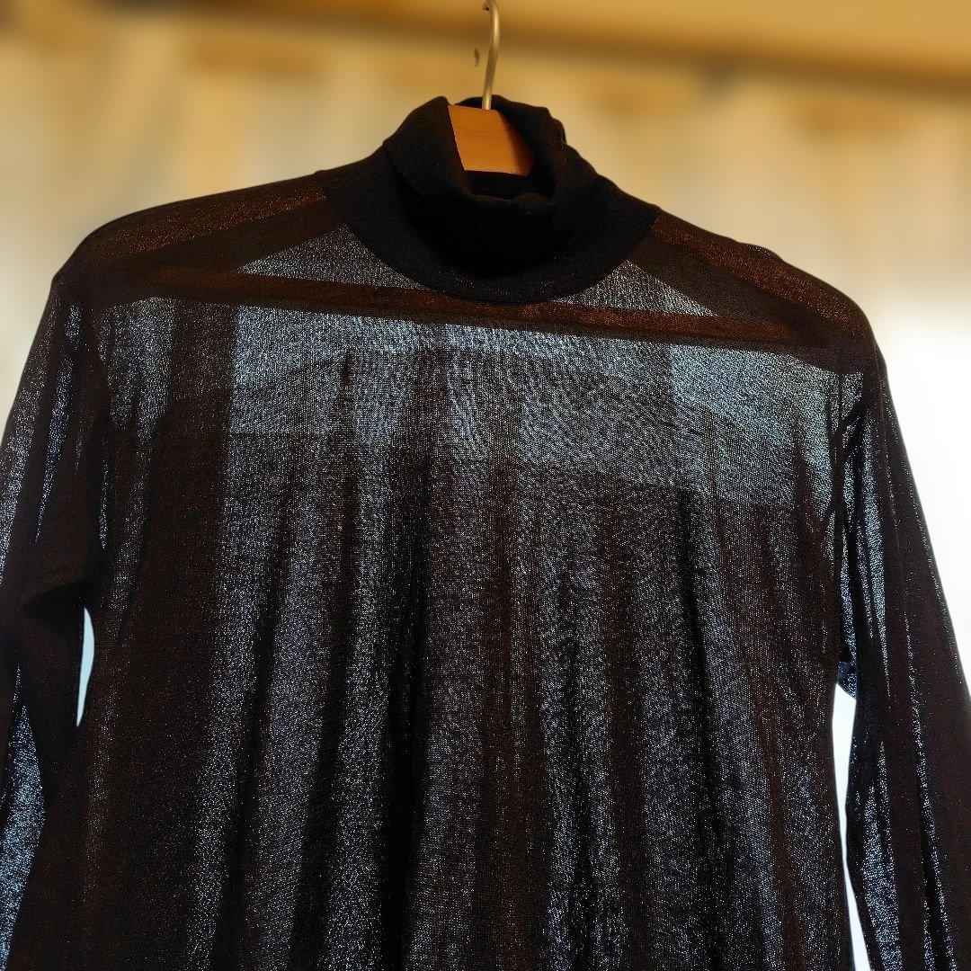 専用レリアン近年モデル 薄手 シアー感黒長袖ニットプルオーバートップス11L