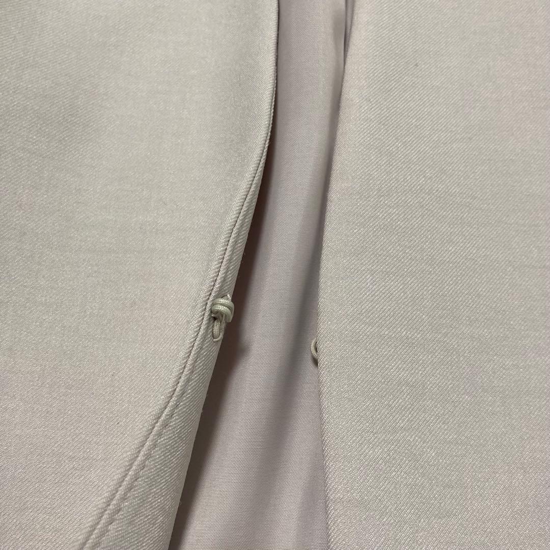 美品　インディヴィINDIVI ノーカラーパンツスーツ　ベージュ系　サイズ36