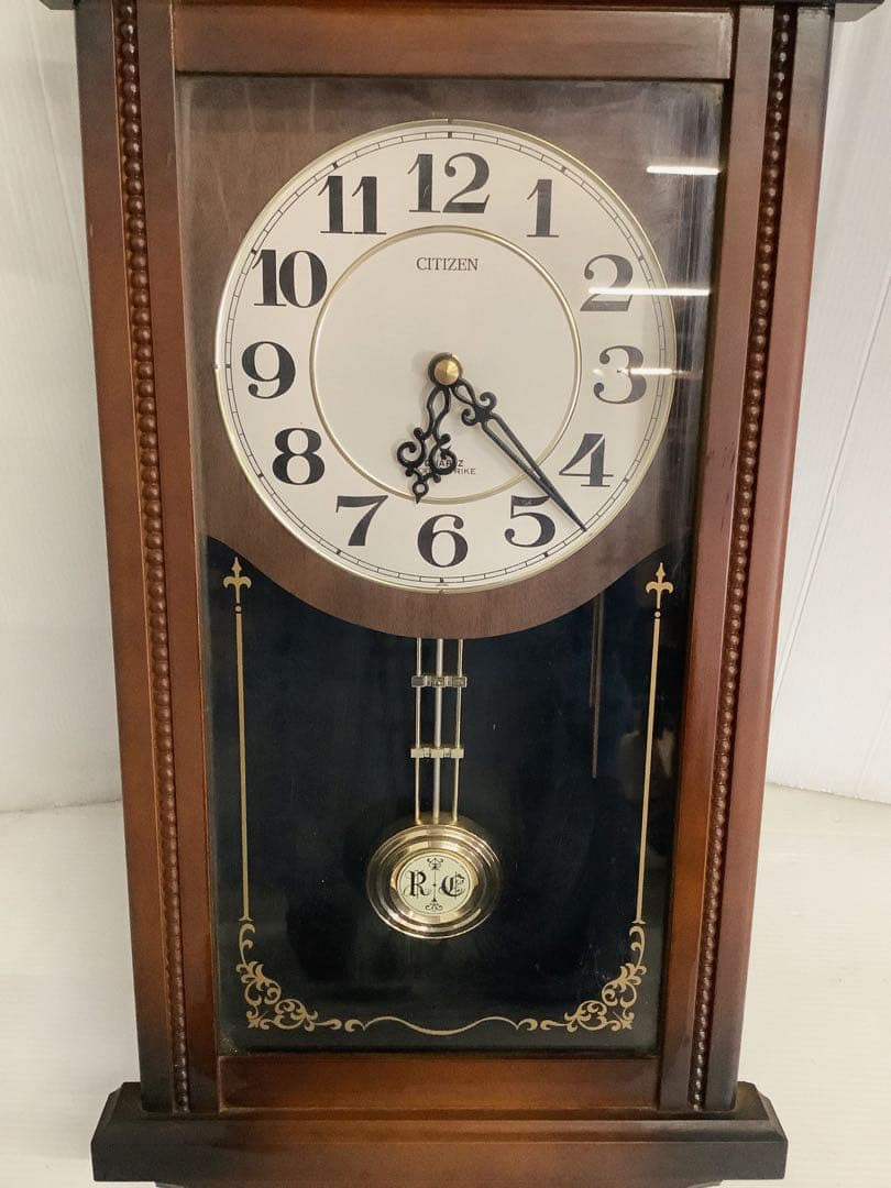昭和レトロSITIZEN R&C 振り子付き木製掛時計　ジャンク品