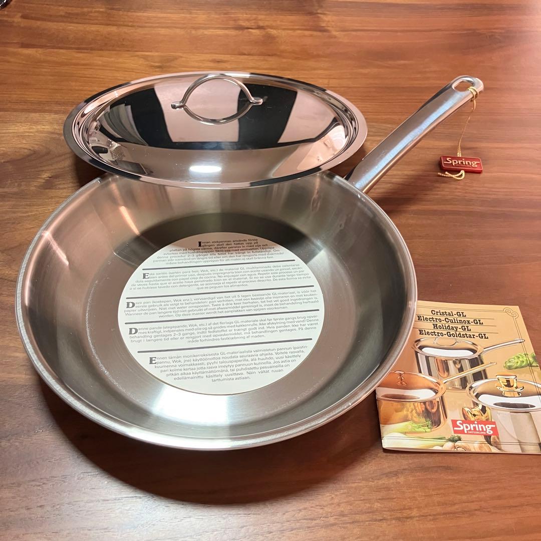 スイス製　スプリング社　クリスタル　フライパン　ソテーパン　口径外寸28cm