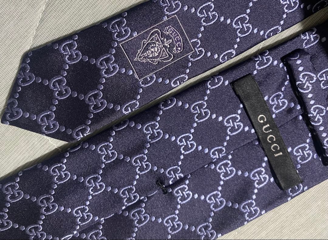 【1番人気組み合わせ☆】GUCCI×GGロゴ×ネイビーカラー×剣先8cm