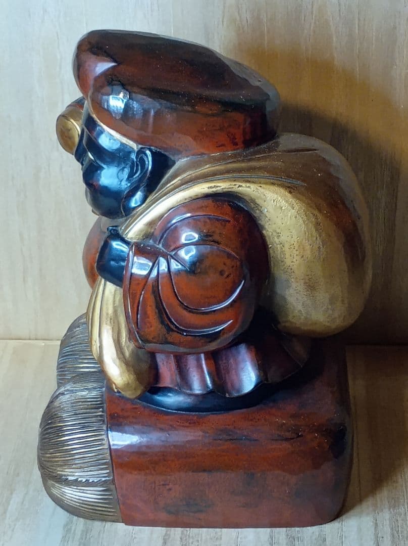 大黒天 高さ35cm 木製 時代物 彫刻