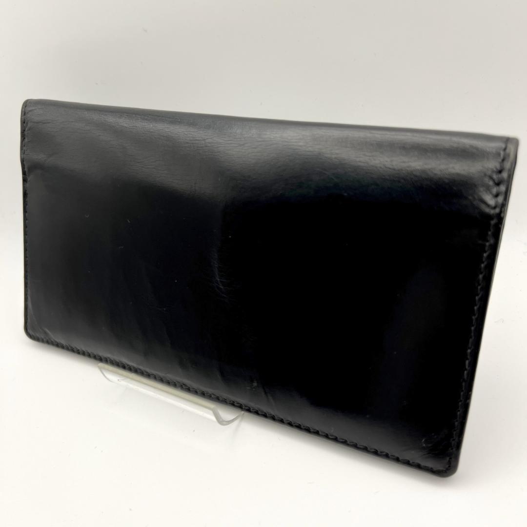 ホワイトハウスコックス☆メンズフラップ長札 ブライドルレザー本革 黒 イギリス製