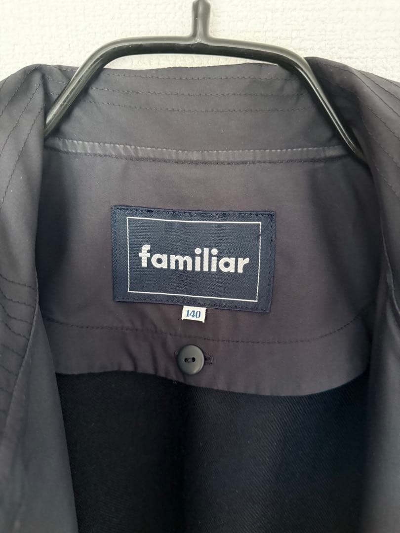 ファミリア familiar 定番オーバーコート紺　140