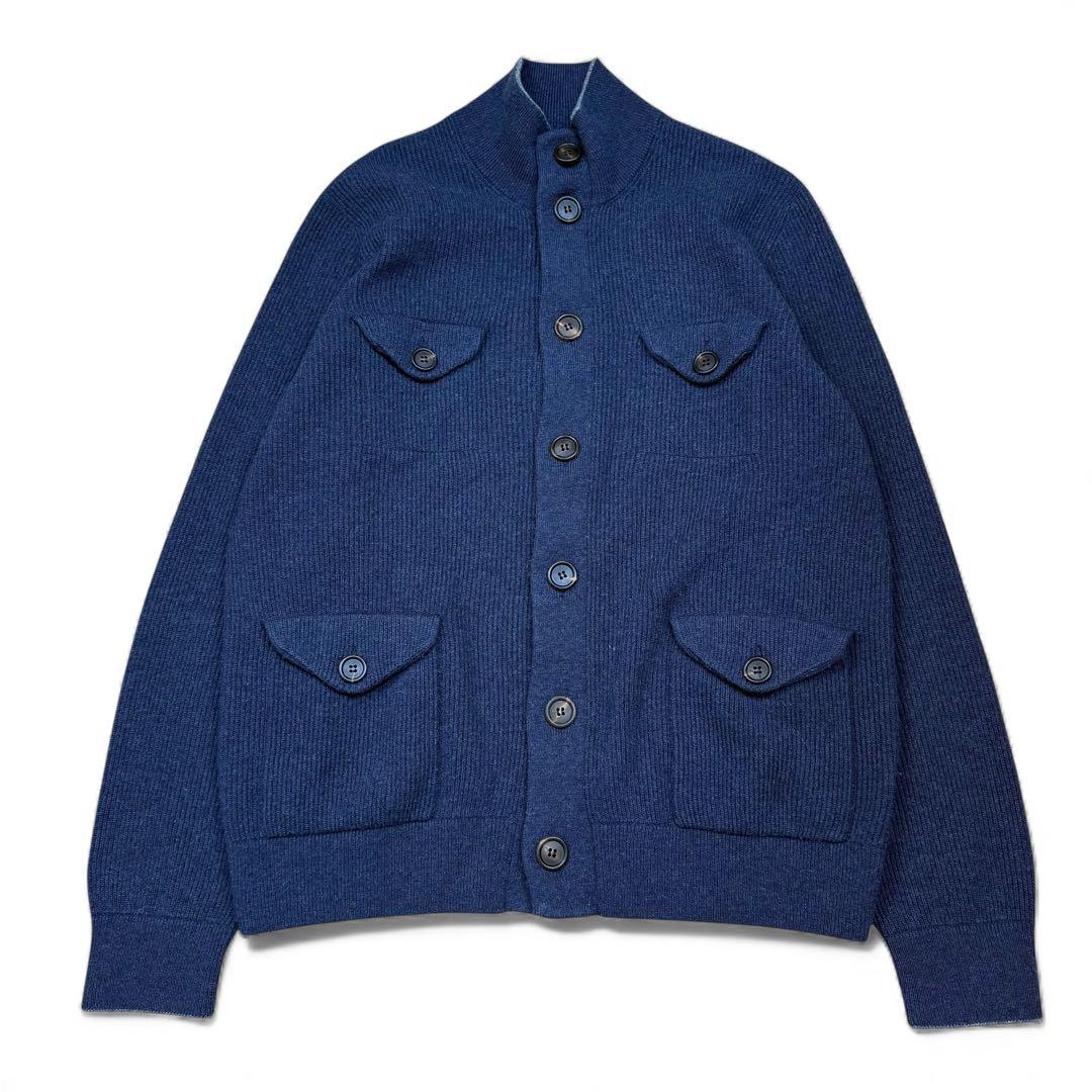極美品 ブルネロクチネリ カシミヤ100% ニットジャケット メンズ サイズ50