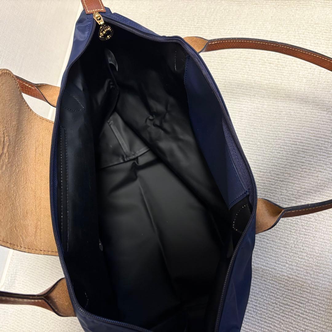 美品✨ロンシャン ル プリアージュ トートバッグ　ネイビー　Lサイズ　ロング