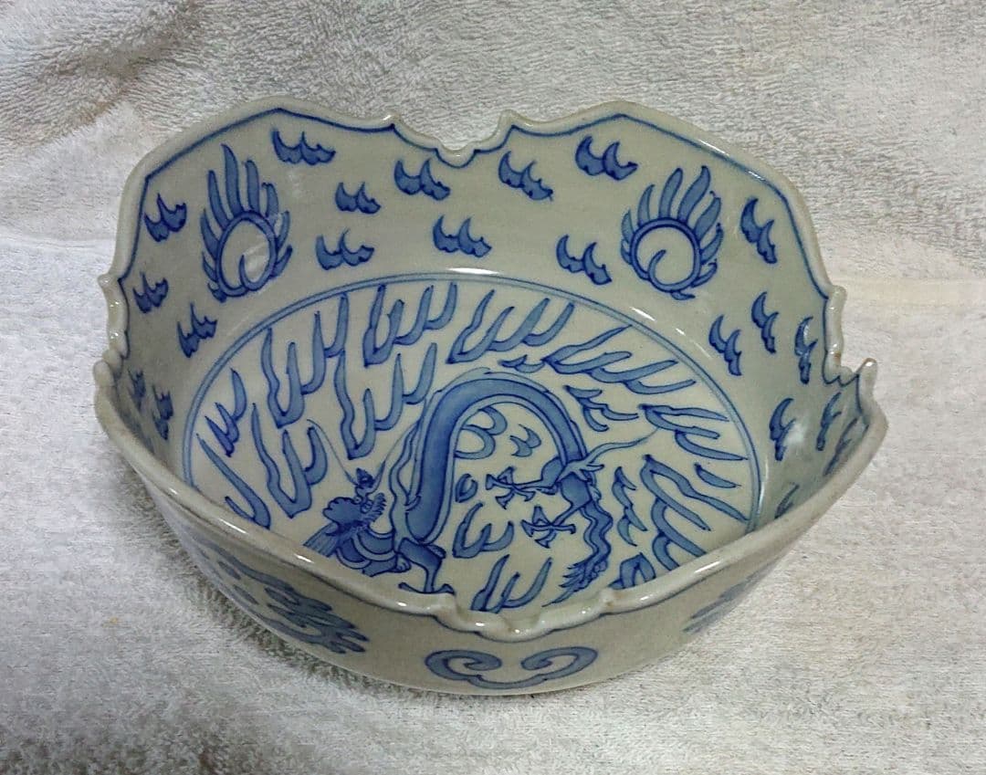 古伊万里鉢波状陶器鉢A423