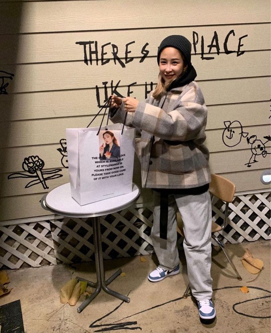 WOOLチェックMIDIUMコート