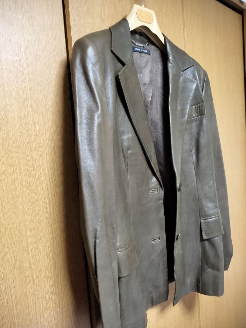 ヴィンテージGUCCI グッチダークグリーン レザー ジャケット42