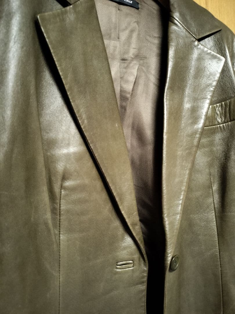 ヴィンテージGUCCI グッチダークグリーン レザー ジャケット42