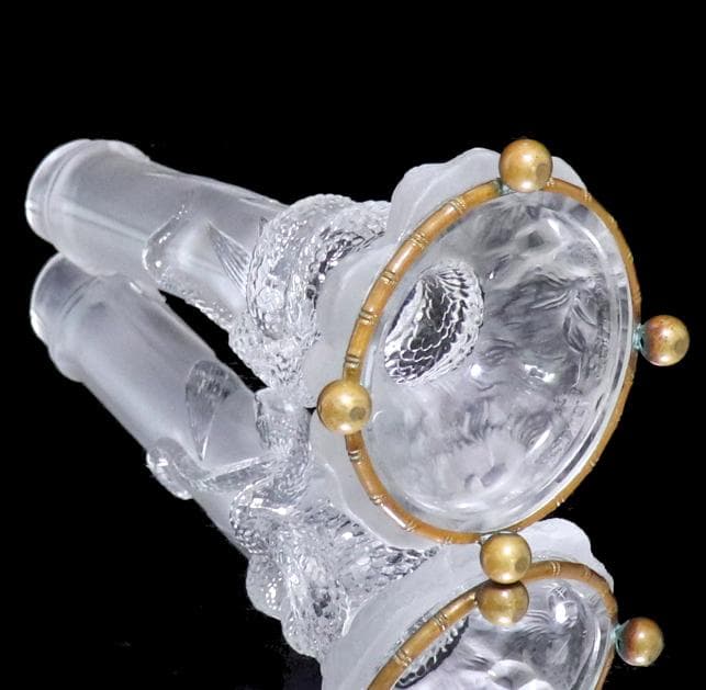 オールド・バカラ 1878年頃 ジャポニスム 花瓶 蛇と昆虫 ブロンズ装飾