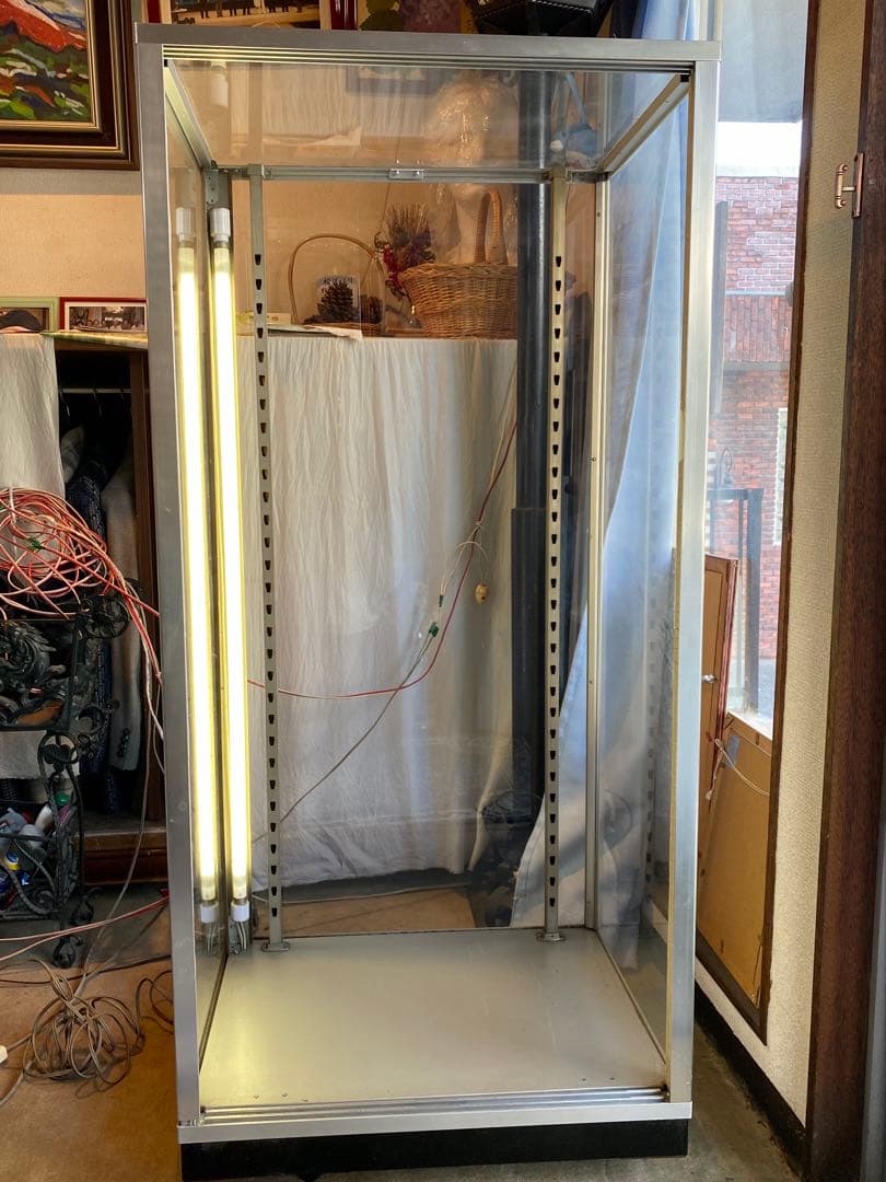 【昭和レトロ】照明付き　ガラスショーケース小　コレクションケース