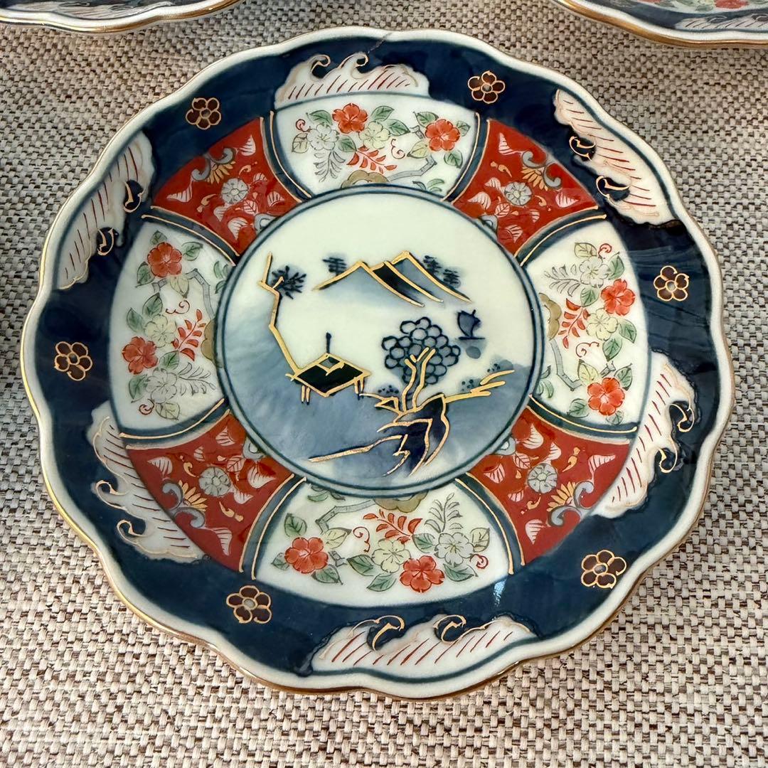 伊万里鍋島焼 瀬兵窯　古伊万里藤花　小皿　5枚