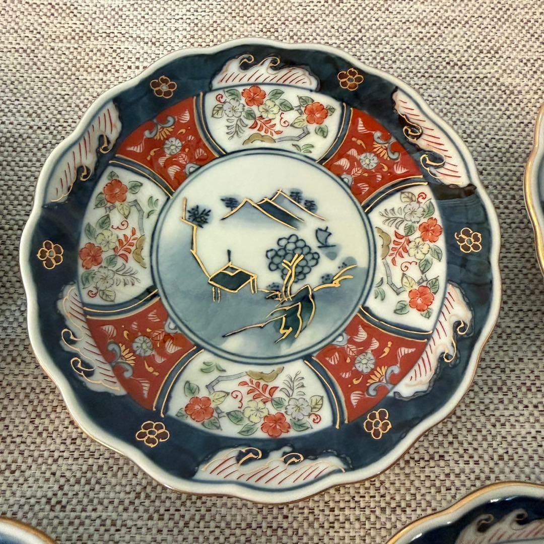 伊万里鍋島焼 瀬兵窯　古伊万里藤花　小皿　5枚