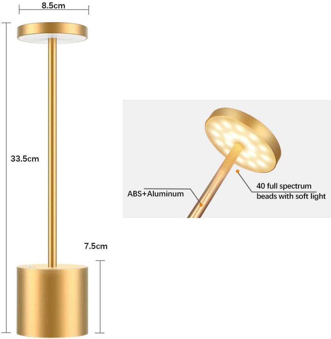 LAC☆Sunflower 海外輸入品 ゴールド テーブルランプ 充電式