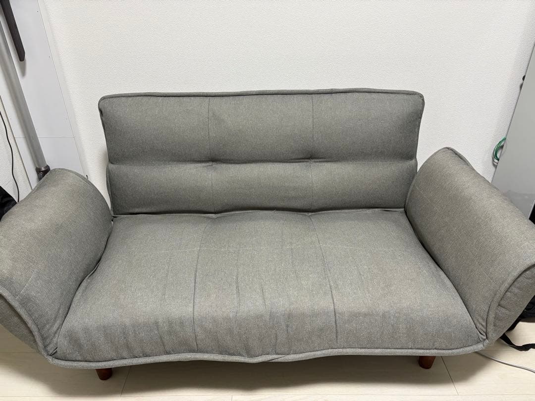ニトリ 2人掛けコンパクトカウチソファー 布張りタイプ グレー