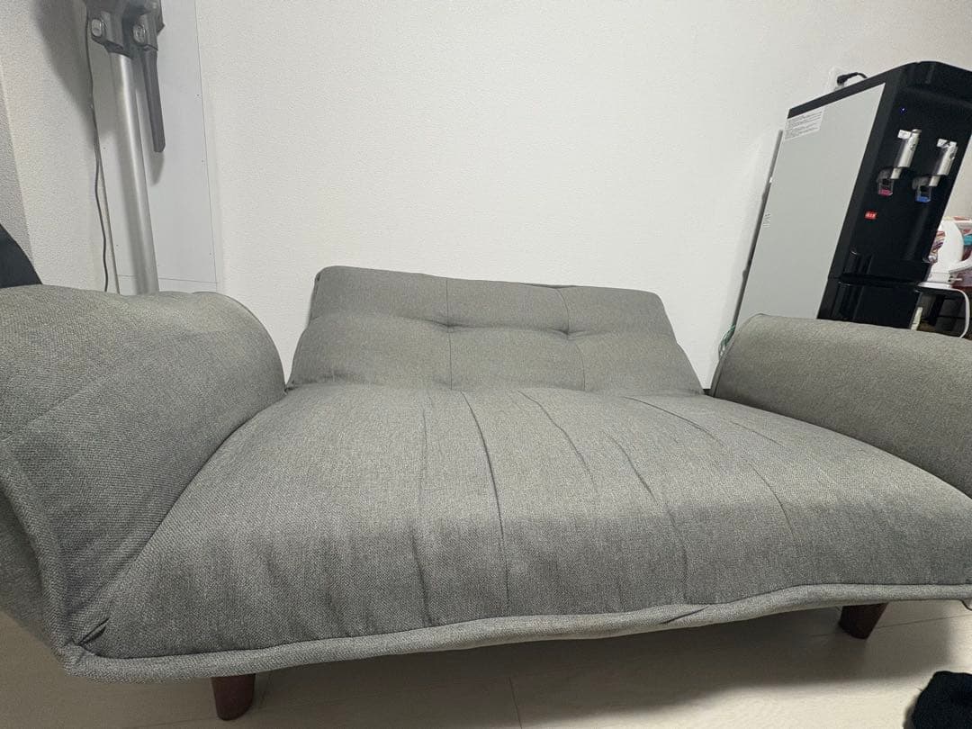 ニトリ 2人掛けコンパクトカウチソファー 布張りタイプ グレー