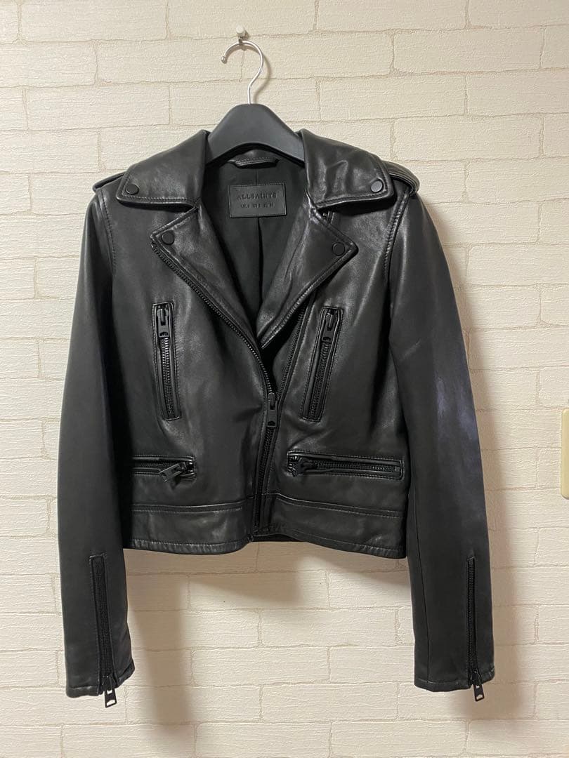 セール！ALLSAINTS オールブラック バイカージャケット 未使用