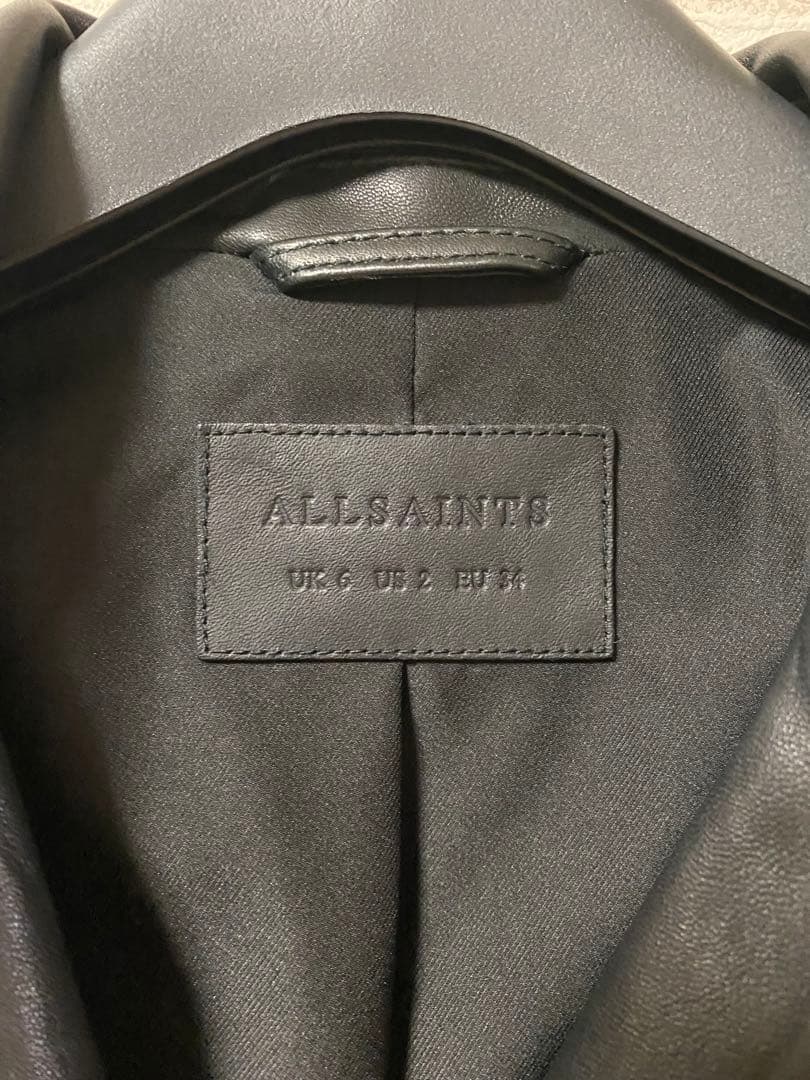 セール！ALLSAINTS オールブラック バイカージャケット 未使用