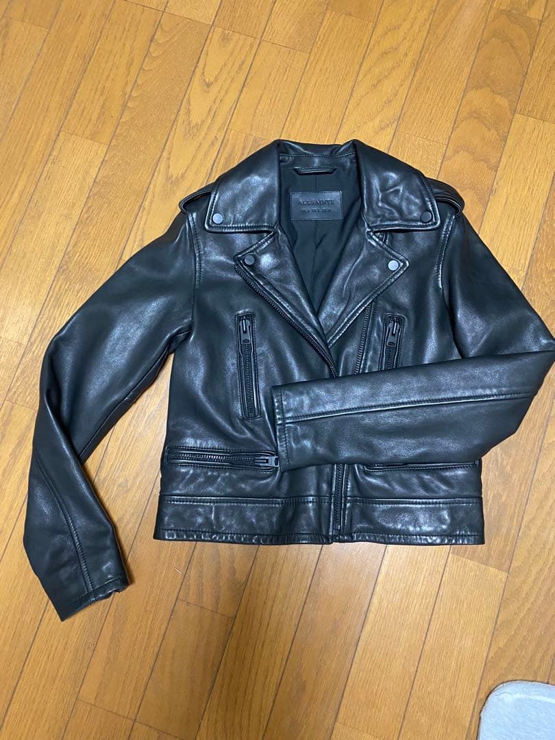 セール！ALLSAINTS オールブラック バイカージャケット 未使用