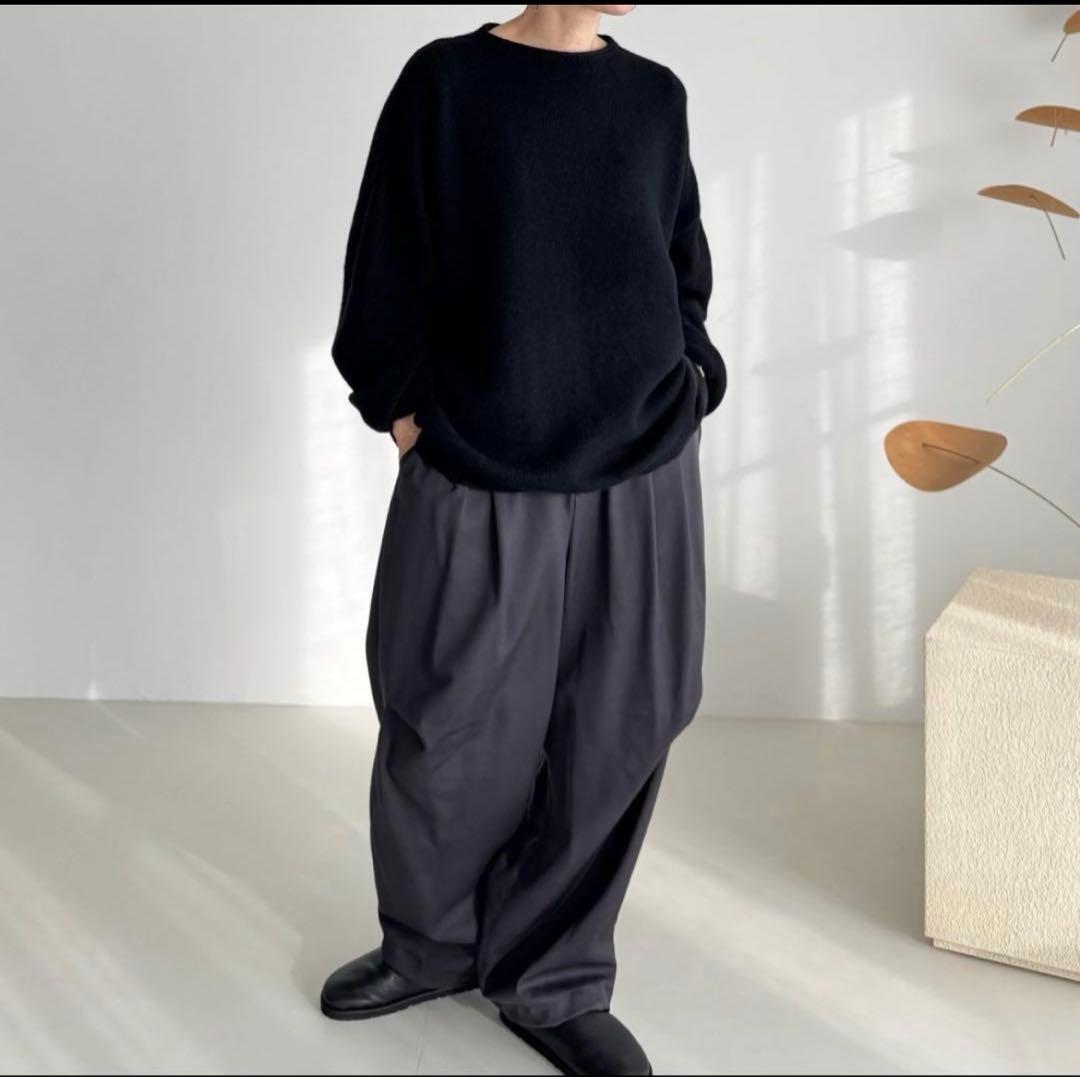 ARGUE ウールカシミヤ スウェットニット BLACK