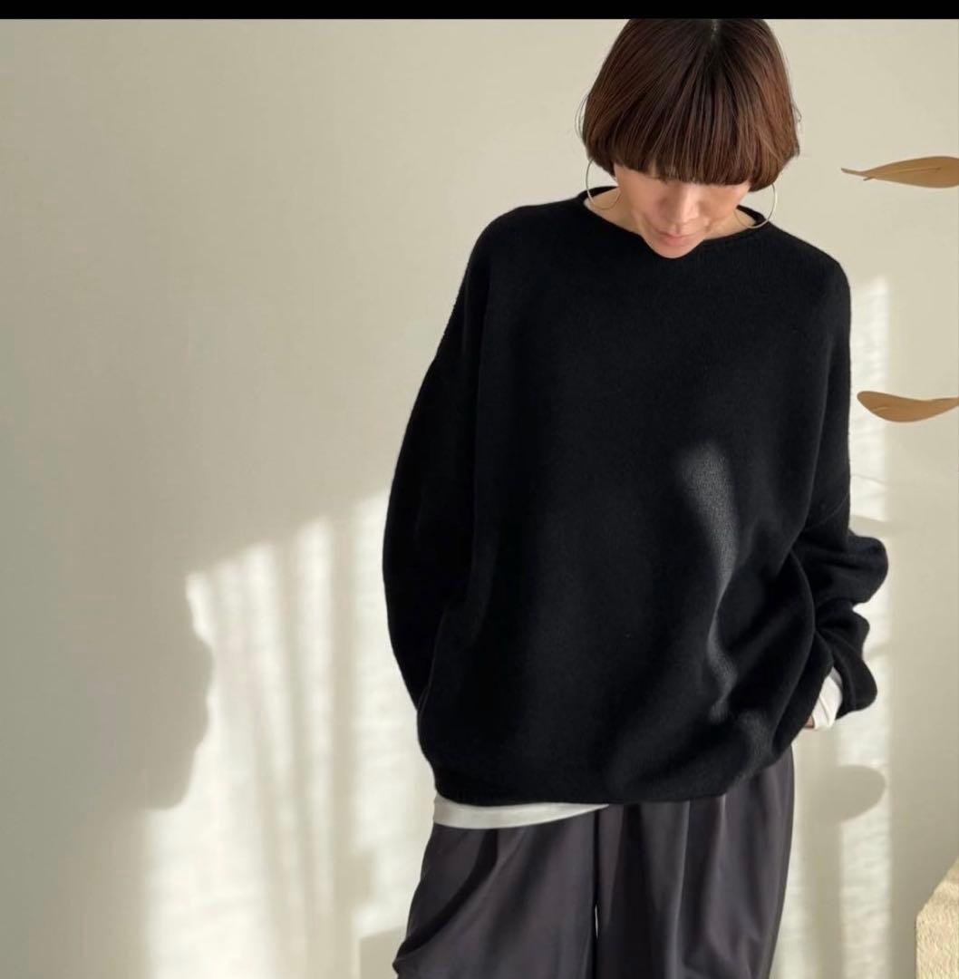 ARGUE ウールカシミヤ スウェットニット BLACK