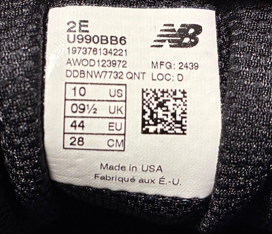 靴 New Balance U990BB6 2E