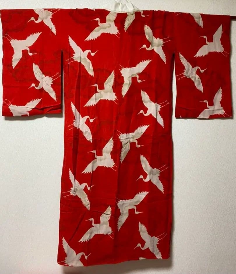 No.75正絹大正アンティーク子供着物長襦袢着丈120センチ裄丈59.5センチ