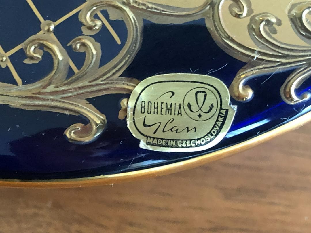 蓋つきチュリーン ☆ ボヘミアングラス ジャスミンコバルト