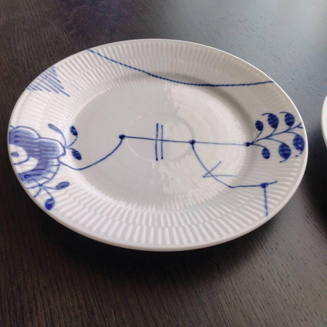 ロイヤルコペンハーゲン ブルーフルーテッド メガ プレート ペア