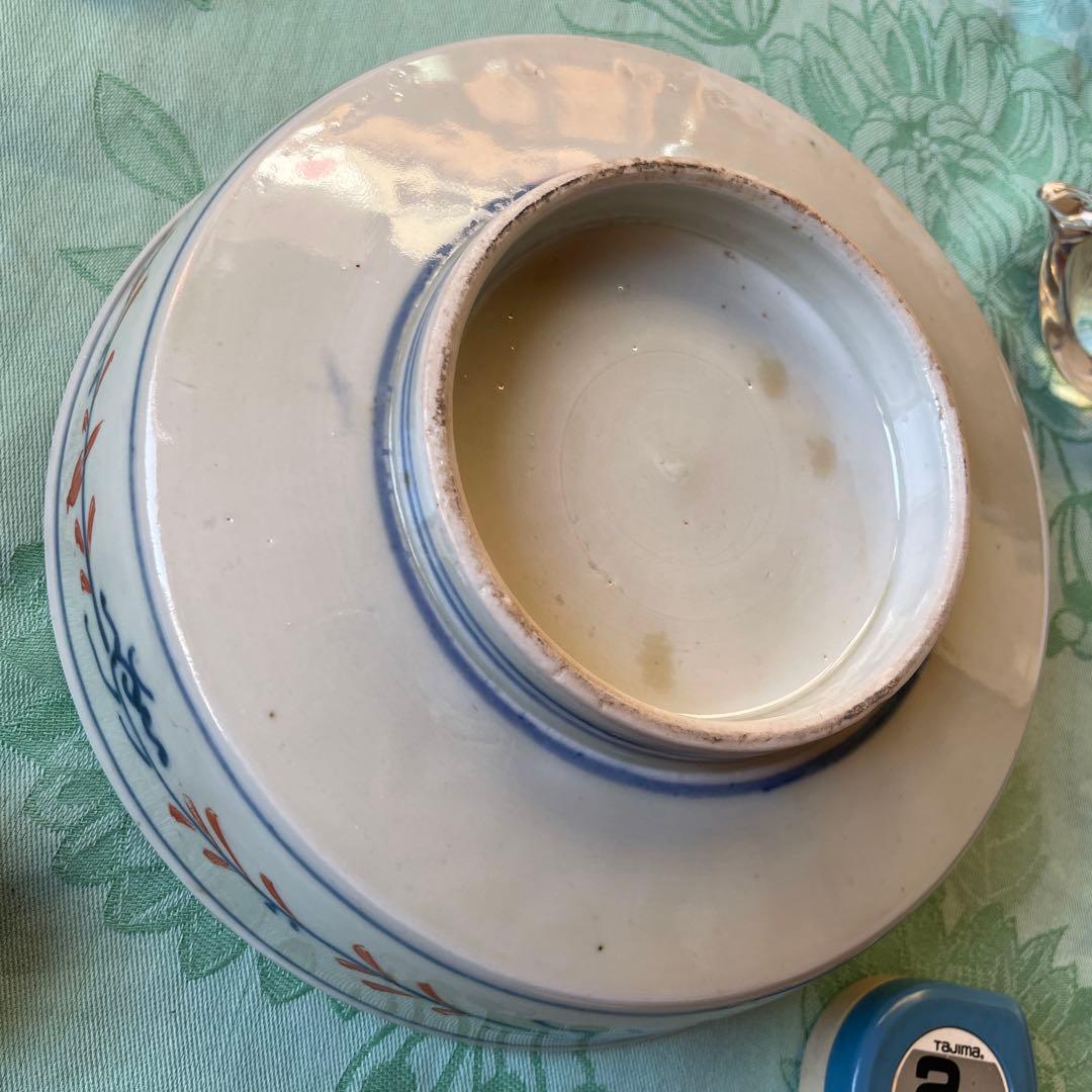 幕末明治　金彩　色絵　染付　印判　深鉢