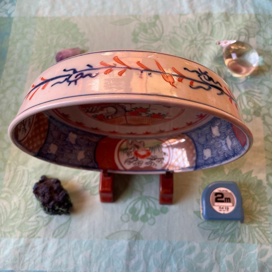 幕末明治　金彩　色絵　染付　印判　深鉢