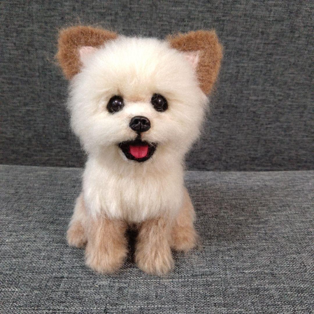 chama　羊毛フェルト＋毛糸　MIX　犬　ハンドメイド