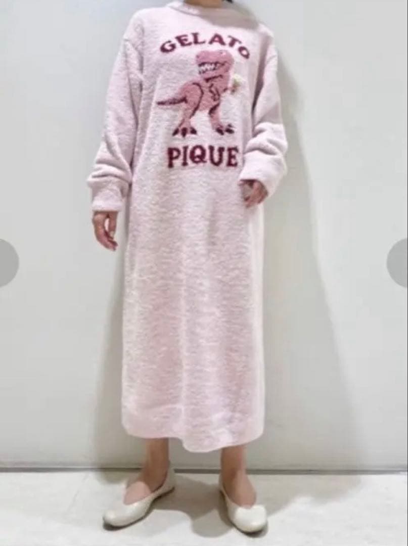 gelato pique ジェラートピケ ダイナソーワンピース 完売品 ピンク