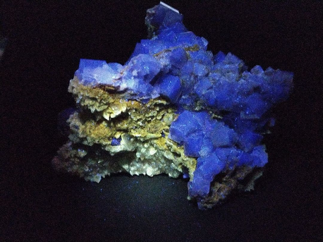 鉱物標本 フローライト 蛍石 カルサイト 方解石 共生標本 蛍光 大型サイズ