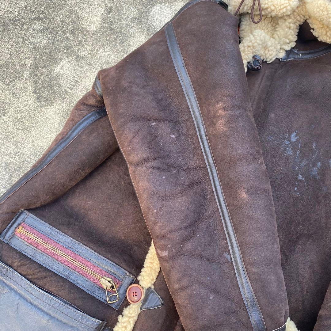 希少　美品　アヴィレックス B-7 ムートン アラスカンコート ヴィンテージ　茶