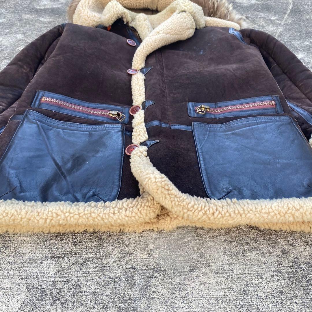 希少　美品　アヴィレックス B-7 ムートン アラスカンコート ヴィンテージ　茶